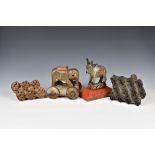 Two carved wooden Indian toys late 19th / early 20th century, both naively carved, the first