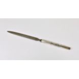 A modern novelty silver letter opener with calendar import marks for London 1974, the bright cut