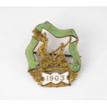 An Automobile Club of Gt. Britain & Ireland gilt metal and enamel badge impressed makers mark '