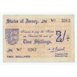 BRITISH BANKNOTE - STATES OF JERSEY - German Occupation German Occupation Two Shillings, issued June
