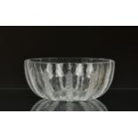 Lalique France 'Ceres Wheat' pattern bowl 1980s, retired, of circular Dodecagon form, each section