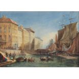 Henrietta Matilda Crompton after Joseph Murray Ince (British, 1806-1859) "The Quay, Stockholm"