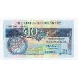 BRITISH BANKNOTE - The States of Guernsey - Ten Pounds (first Ten Pound banknote of the smaller