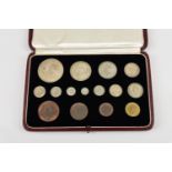 Coins - Royal Mint George VI 1937 specimen coin set the fifteen coins including Maundy money, set in