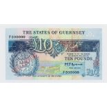 BRITISH BANKNOTE - The States of Guernsey - Ten Pounds (last Ten Pound banknote of Brown in