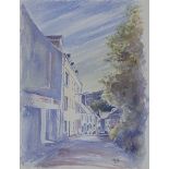 Jim B. Harrison (20th century) High Street, St. Aubin, Jersey watercolour, signed lower right,