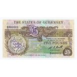 BRITISH BANKNOTE - The States of Guernsey - Five Pound c.1980, Signatory W. C. Bull, serial number