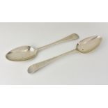 A pair of Channel Islands Old English pattern table spoons maker's marks GM struck once to upper