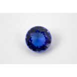 A loose, unmounted round brilliant cut Tanzanite 3.87ct.