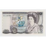 BRITISH BANKNOTES - Bank of England Twenty Pounds series "D", March 1981, watermark Queen