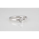 An 18ct white gold and diamond 'Reveal' diamond ring set with a 0.41ct brilliant cut diamond, size