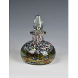 A 19th century Stourbridge style millefiori paperweight inkwell of compressed onion form, with