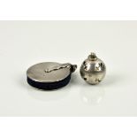 A Victorian silver fob wheel pin cushion maker's mark 'J.B', London 1872, 1¼in. (3cm.) diameter;