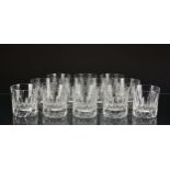 A set of twelve Tudor cut glass whisky tumblers Frobisher pattern, with petal and leaf cut