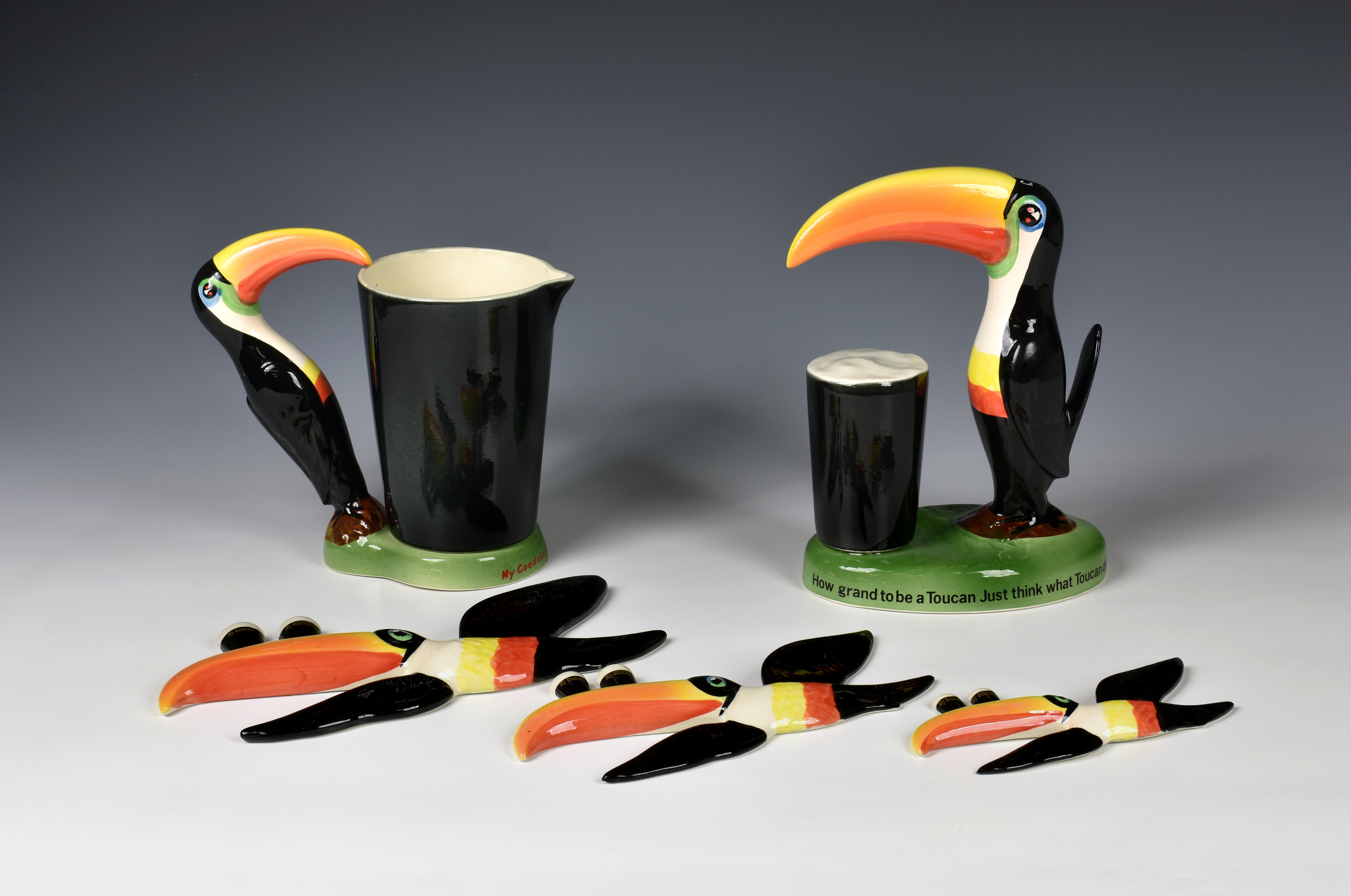 A Carlton Ware toucan Guinness advertising table lamp base late 20th century reissue, 8½in. (21.