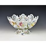 A antique maiolica pedestal centrepiece / punch bowl Italian, 19th / early 20th century, of conch