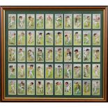 A full set of 41 'Cricketer Caricatures by Rip' cigarette cards John Player & Sons, c.1926, in a
