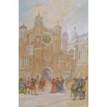Walter Duncan, A.R.W.S. (British, fl.1880-1910) 'The King's "New Clock", Hampton Court (circa 1540)'