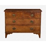 A 19th century mahogany chest of two short over two long drawers adapted from the top of a chest