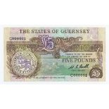 BRITISH BANKNOTE - The States of Guernsey - Five Pound c.1980, Signatory W. C. Bull, serial number