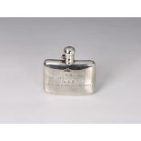 A Victorian silver pocket spirit flask Stokes & Ireland Ltd, Chester 1898, of curved rectangular