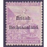 BECUANALAND STAMPS : 1885 6d Reddish Purple,