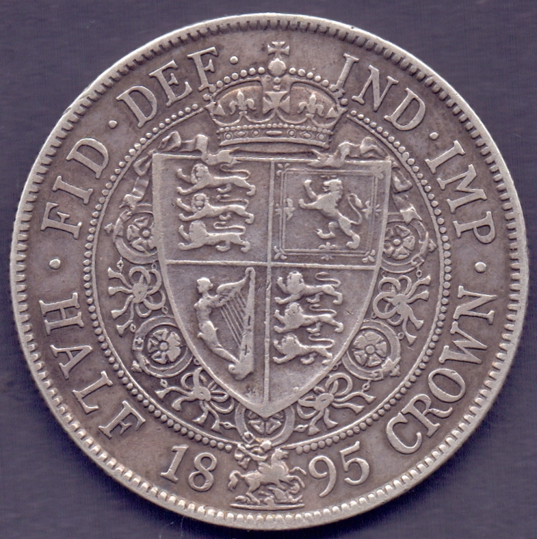 COINS : 1895 Queen Victoria Half Crown single shield, - Image 2 of 2