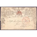 GREAT BRITAIN POSTAL HISTORY : 1840 Penny Mulready lettersheet,