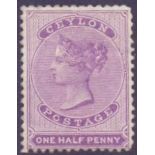 STAMPS : CEYLON 1863 1/2d Reddish Lilac,