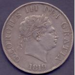 COINS : 1819 George III Half Crown F-VF condition