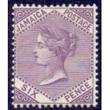 JAMAICAN STAMPS : 1909 6d Lilac,