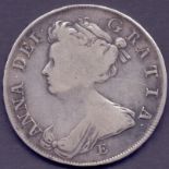 COINS : 1707 Queen Anne Half Crown (E below bust) SEXTO fine condition