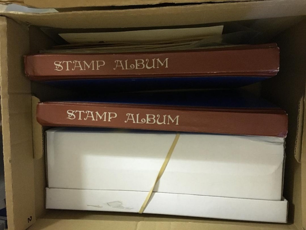 STAMPS : Glory Box of two stock books of World stamps plus a box of Off-Paper (1000's) albums of