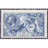 GREAT BRITAIN STAMPS : 1918-19 10/- Seahorse Dull grey-blue, SG 417, lightly M/M.