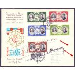 AUTOGRAPH : PRINCE RAINER & PRINCESS GRACE signed on a Monaco 1956 illustrated First Day Cover