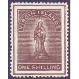 STAMPS : BRITISH VIRGIN ISLANDS: 1887 1/- Brown,