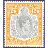 BERMUDA STAMPS : 1938 12/6 Grey and Brownish Orange Perf 14,