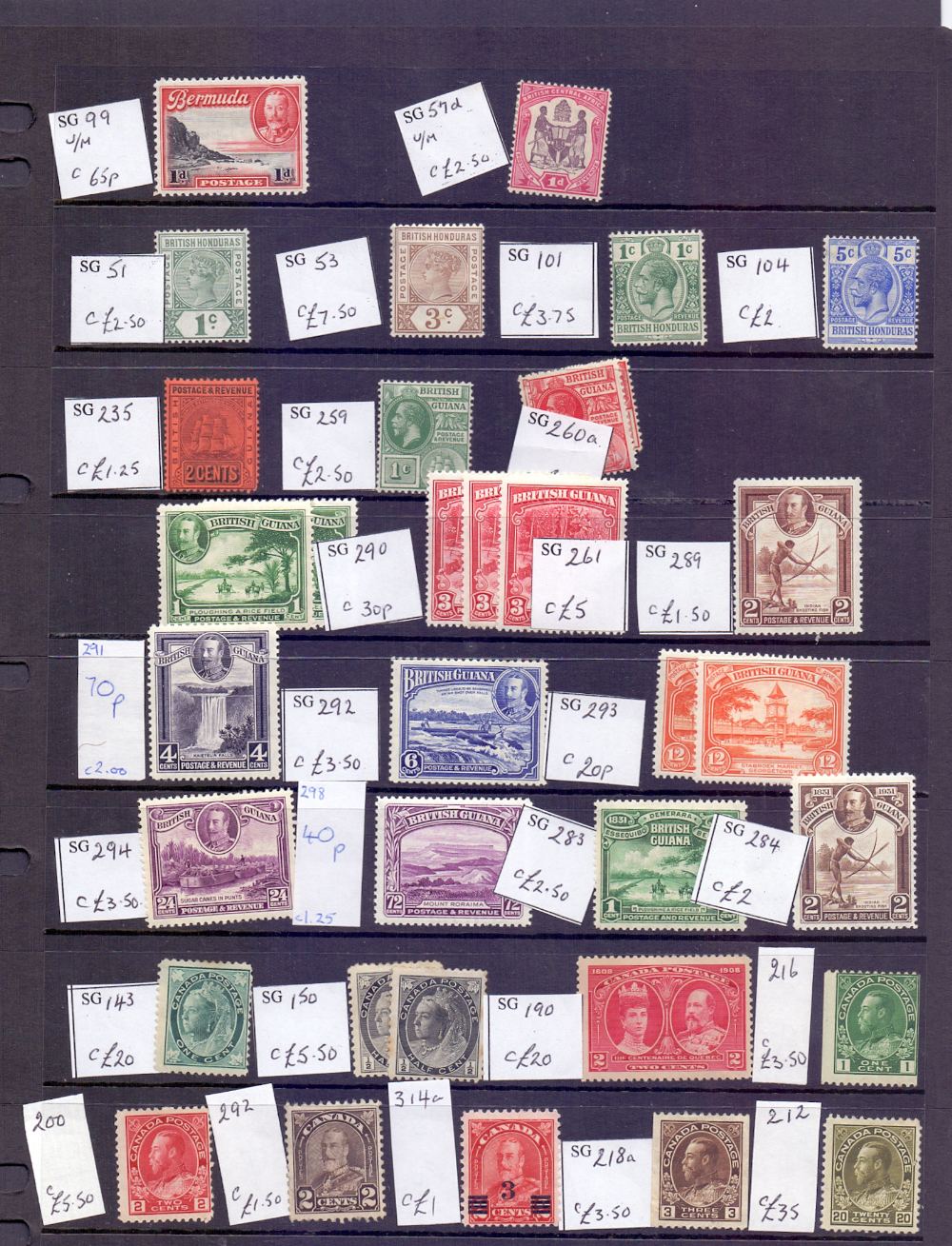 STAMPS : Commonwealth singles and in album on stock pages,