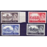 GREAT BRITAIN STAMPS : 1958 Castle high values, De La Rue printing, fine U/M set of four,