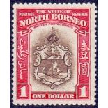 NORTH BORNEO STAMPS : 1939 $1 Brown and Carmine.