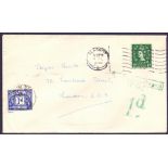 GREAT BRITAIN STAMPS : 1956 1d Violet Blue POSTAGE DUE used on 7th June 1956,