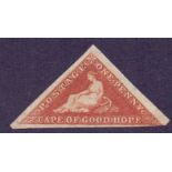 STAMPS : Cape of Good Hope 1855 1d Brick Red on cream toned paper.