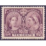 STAMPS : CANADA : 1897 10c Purple,