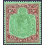 BERMUDA STAMPS : 1938 10/- Yellowish Green,