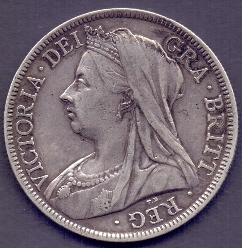 COINS : 1895 Queen Victoria Half Crown single shield,
