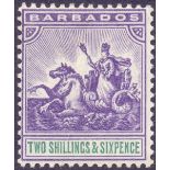 BARBADOS STAMPS 1903 2/6 Violet and Green,