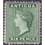 ANTIGUA STAMPS : 1842 6d Green,