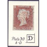 GREAT BRITAIN STAMPS : 1841 Penny Red pl