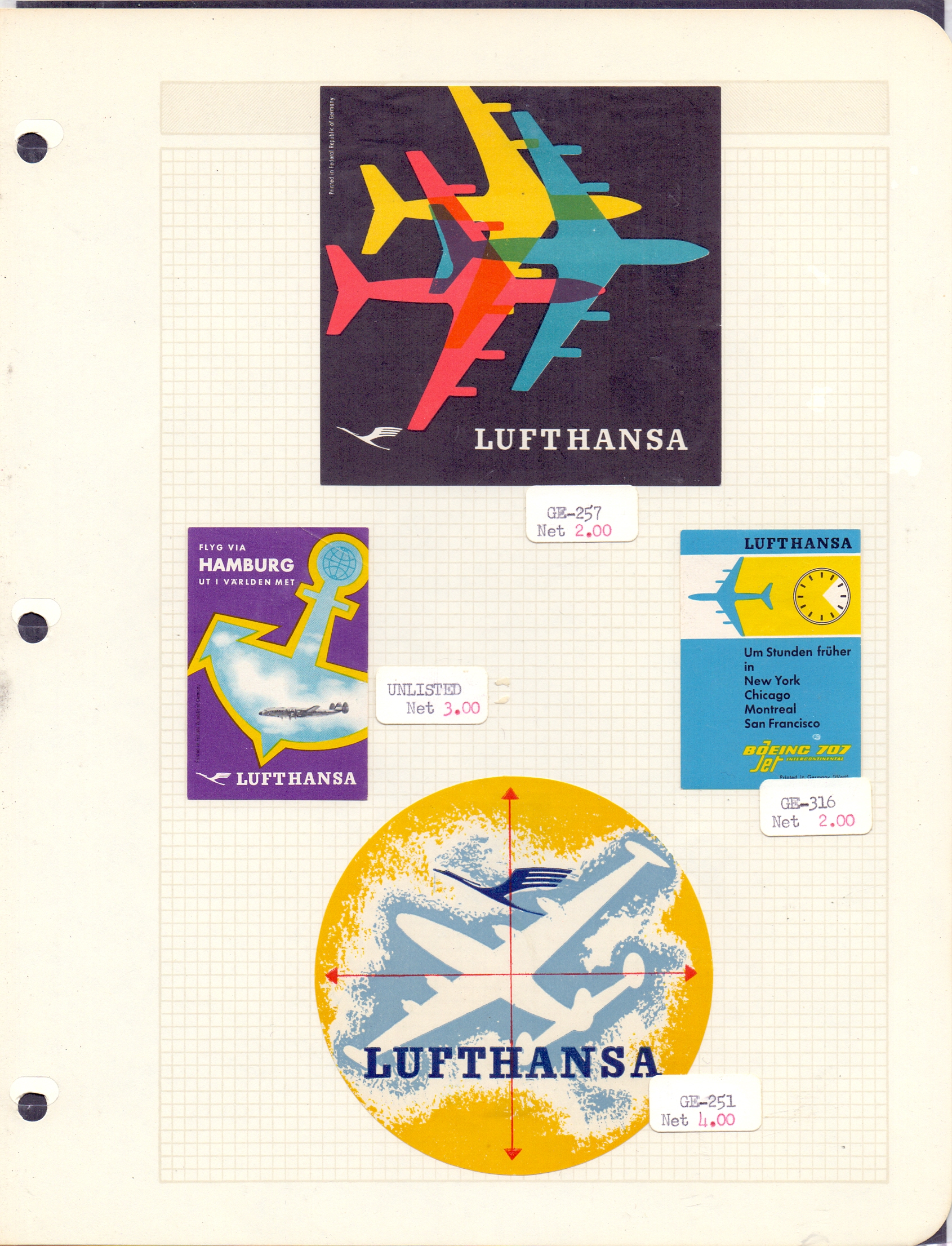 AIRLINE LABELS, Germany, collection of L