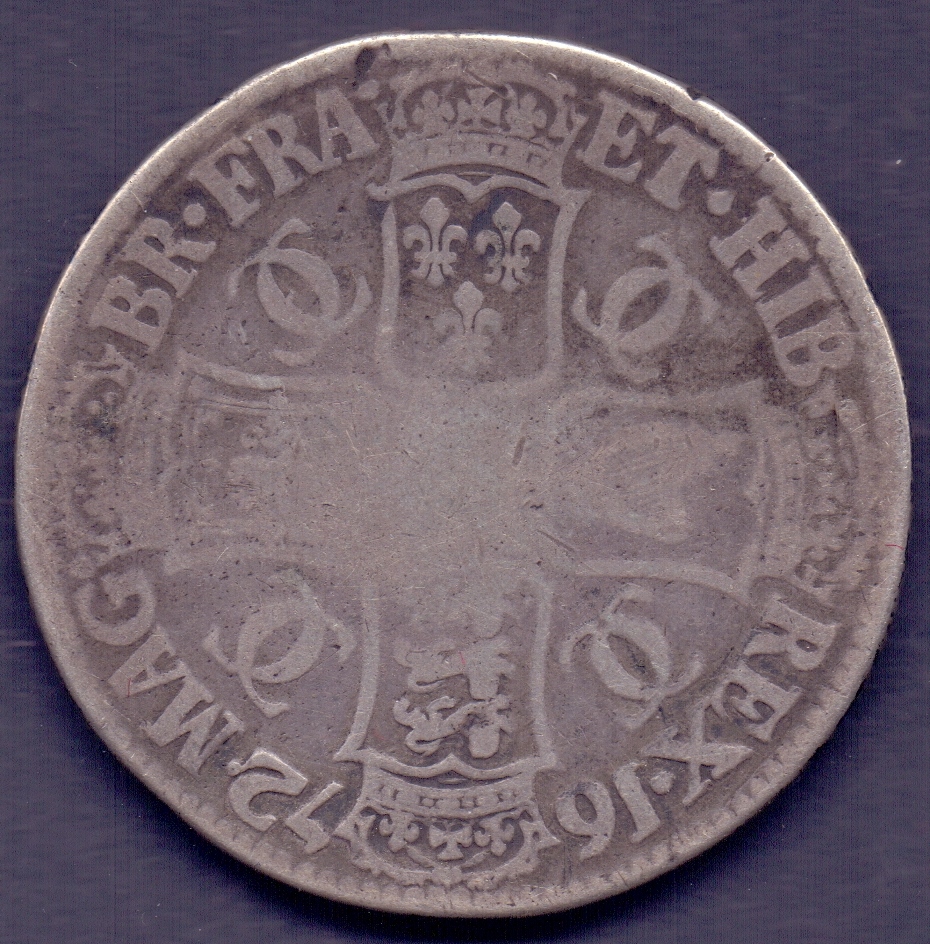 COINS : 1672 Charles II Crown, slightly - Image 2 of 2